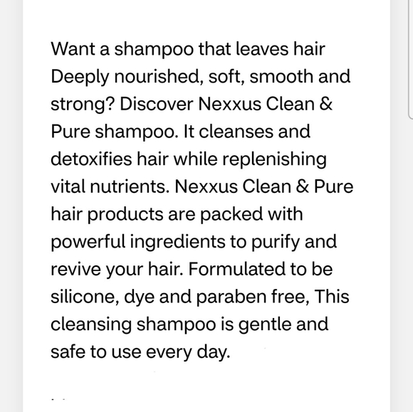🍭7/$15 Nexxus Clean & Pure Nourising Hair Detox Shampoo - Picture 8 of 9